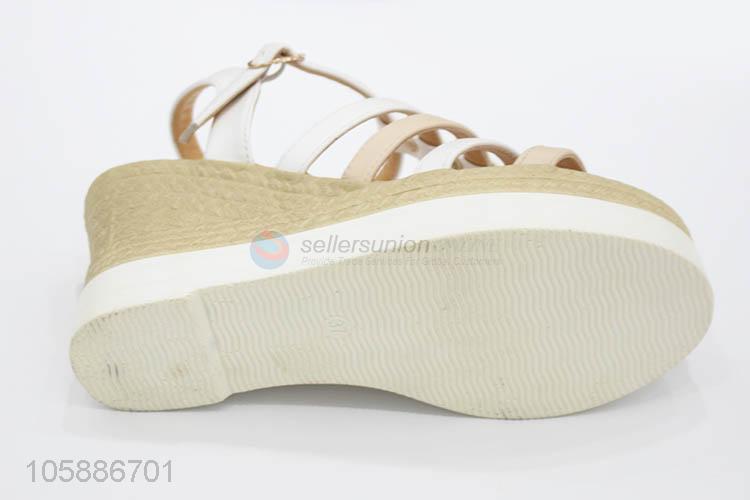 Hot selling stylish summer outdoor slope heel women sandals