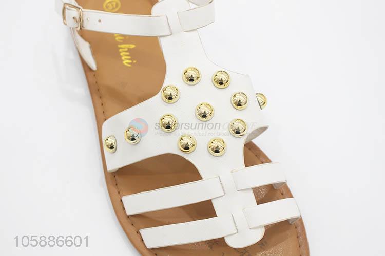 Best selling summer women trendy rivets flat sandals