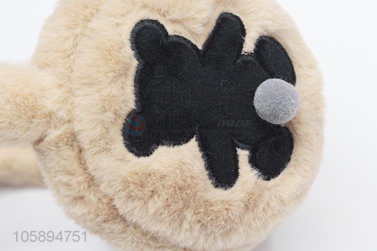 Promotional Item Outdoor Warm Winter Woman Earmuff with Bear Pattern