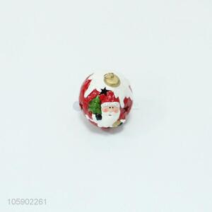 New design christmas ceramic ball shaped cute christmas hanging ornament