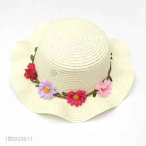 Fashion lovely baby paper straw sun hat gilrs boater hat