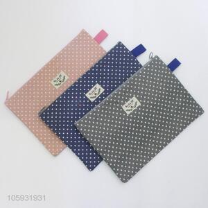 Factory Wholesale Dot Pattern Portable Filing Products Students Stationery File Bag