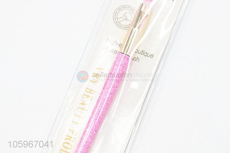 Customized small nylon hair plastic handle angled eyebrow brush