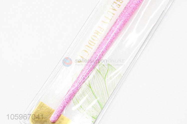 Customized small nylon hair plastic handle angled eyebrow brush