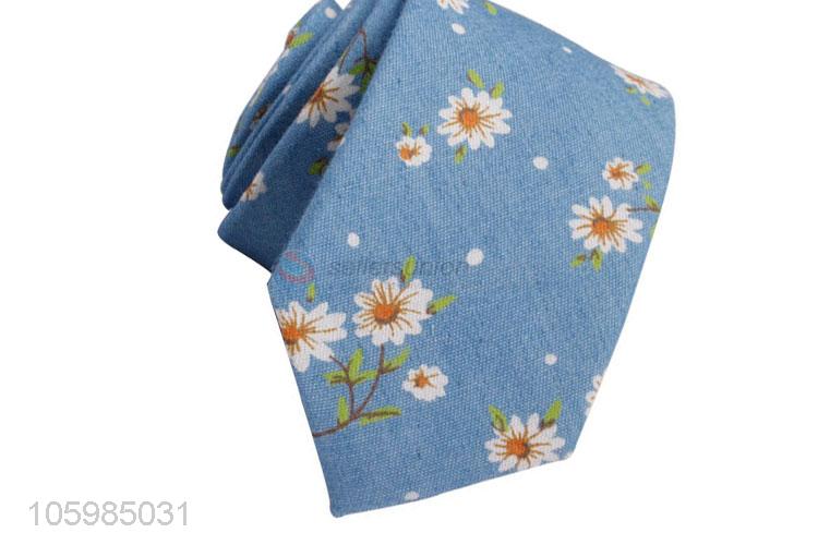 Yiwu factory men ties flower printed cotton necktie