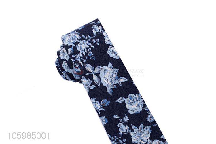 New design men's skinny tie floral print necktie