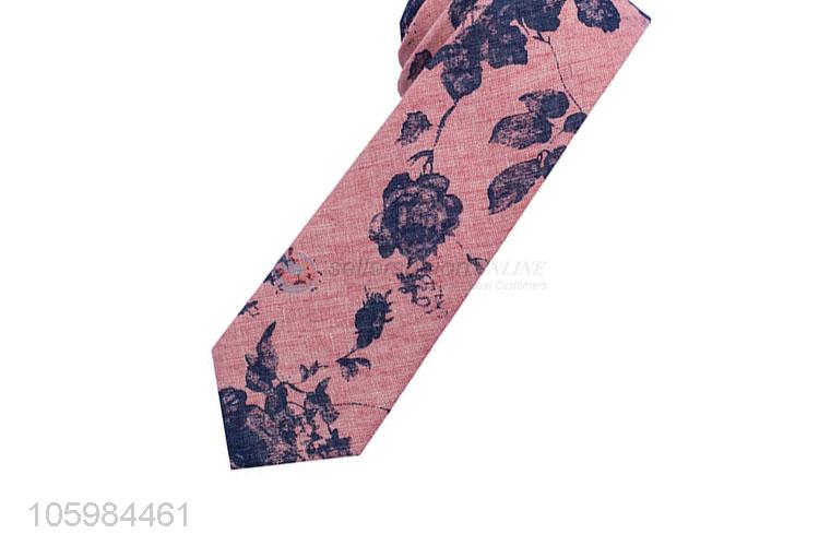 Good quality men ties flower printed cotton necktie