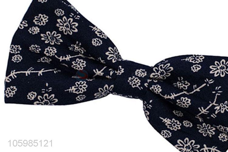 Wholesale custom flower printed cotton bow tie for men