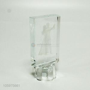 Wholesal price transparent glass craft with led light