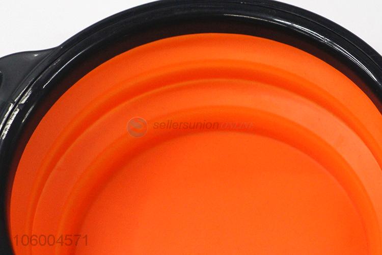 Portable silicone rubber collapsible pet bowl