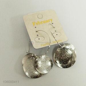 Good quality silver diamond dust surface earrings