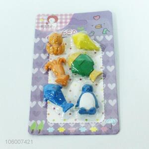 Cartoon Design 6 Pieces Eraser Set Cute Stationery