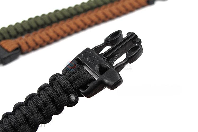 Fashion parachute cord lifesaving paracord survival whistle bracelet