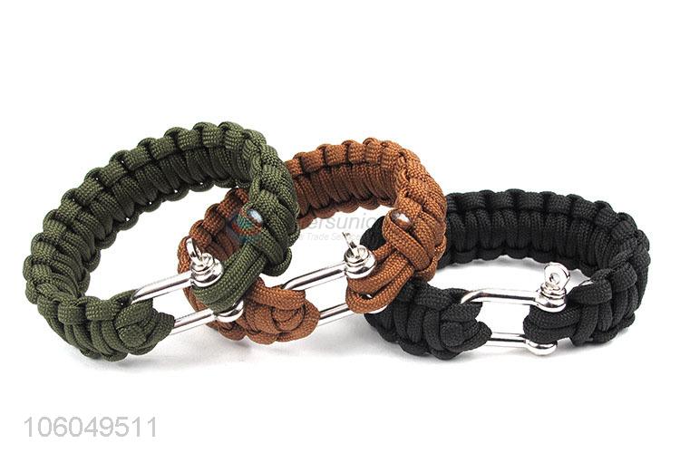 Factory price outdoor camping survival paracord braided bracelet