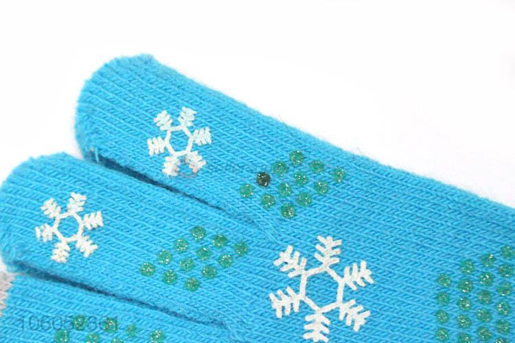 Custom knitted acrylic winter warm sports touched screen gloves