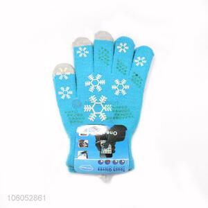 Custom knitted acrylic winter warm sports touched screen gloves