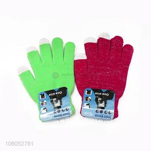 Fashion winter warmly acrylic touch screen gloves