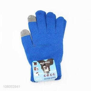 Custom outdoor warm winter gloves touch screen knit gloves