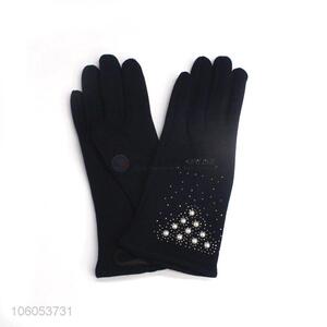 Newest Soft Velvet Lining Windproof Touch Screen Gloves For Women