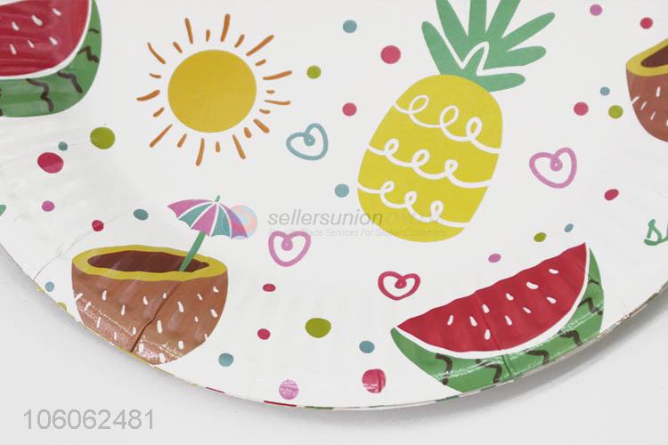 Promotional Wholesale Cartoon Fruit Pattern Party Decoration Paper Plate