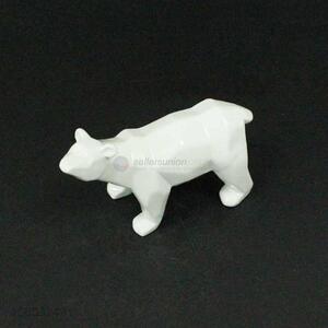 Excellent quality bear shape white ceramic decoration