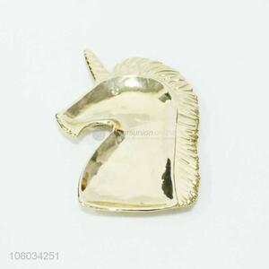 China supplier golden unicorn ceramic decoration