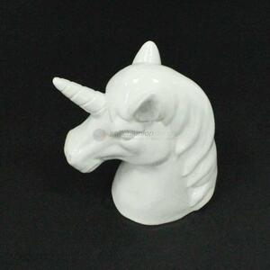 Good sale unicorn shape white ceramic decoration