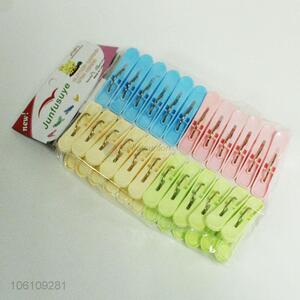 Bulk price 24pcs colorful plastic clothes pegs