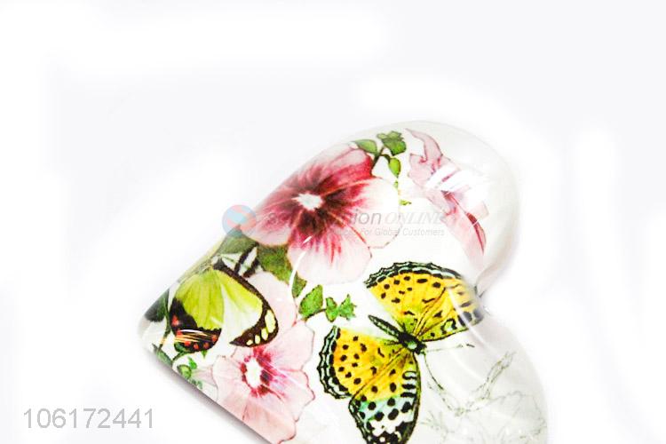 Direct factory supply good gift heart shape glass fridge magnet