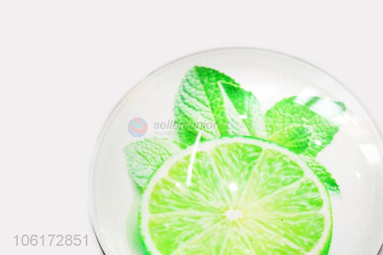 ODM factory citrus design dome glass fridge magnet