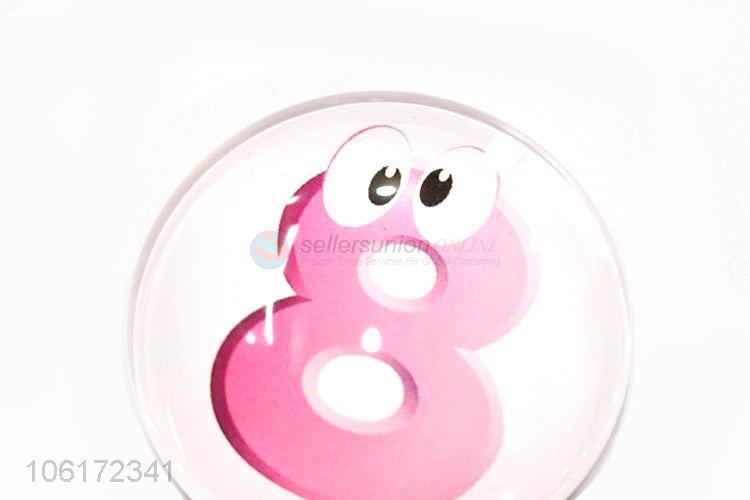 Factory price decorative number pattern glass fridge magnet