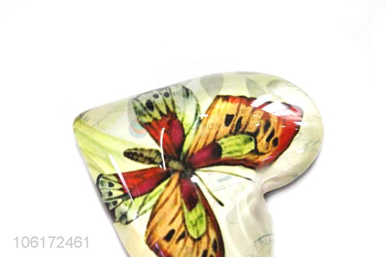 Superior factory heart shape glass fridge magnet for souvenir