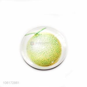 Competitive price decorative honey-dew melon picture glass fridge magnet