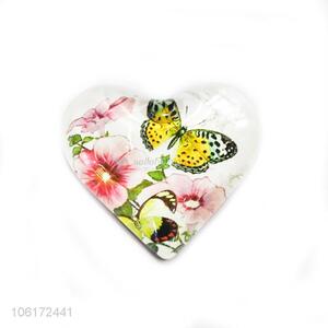 Direct factory supply good gift heart shape glass fridge magnet