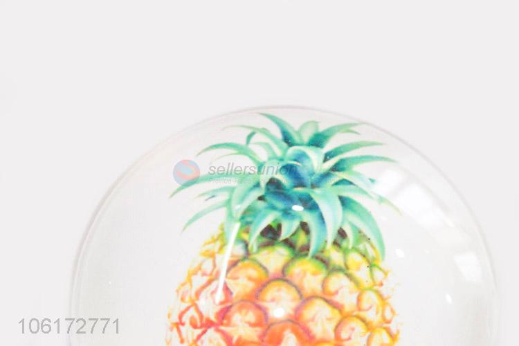 Factory sales decorative pineapple picture glass fridge magnet