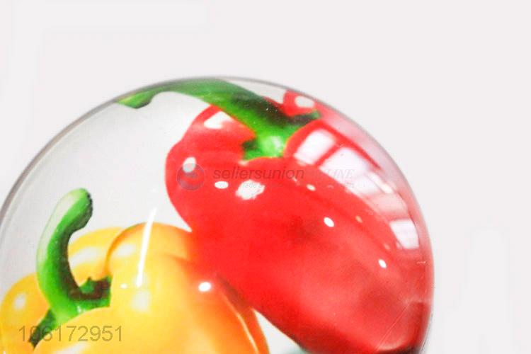 Top manufacturer decorative vegetables picture glass fridge magnet