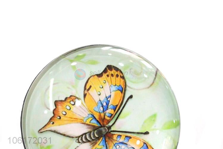 Bulk price butterfly design dome glass fridge magnet