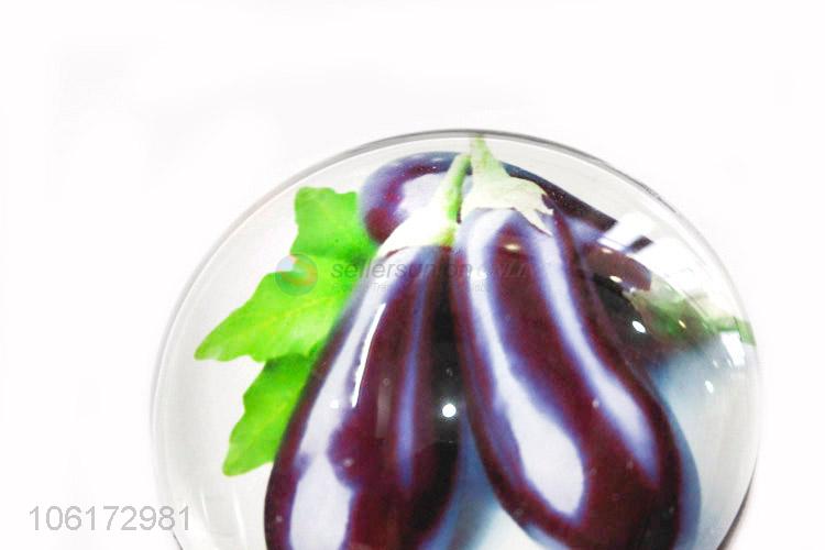 Direct factory supply decorative eggplant picture glass fridge magnet