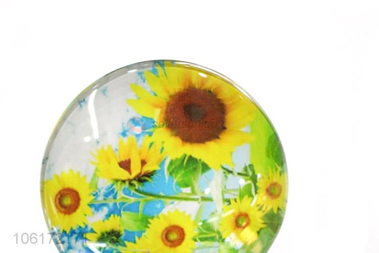 Good quality sunflower design dome glass fridge magnet