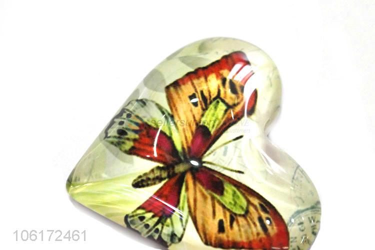 Superior factory heart shape glass fridge magnet for souvenir