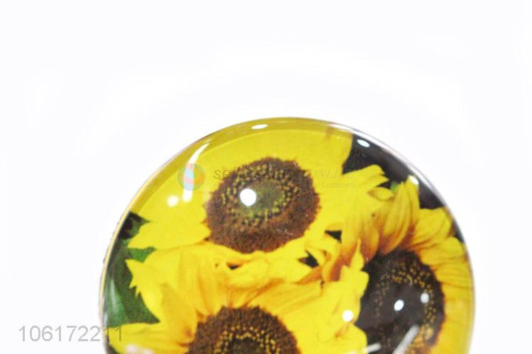 Yiwu factory decorative sunflower picture glass fridge magnet