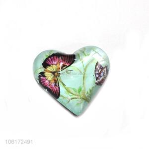 China factory heart shape glass fridge magnet for souvenir