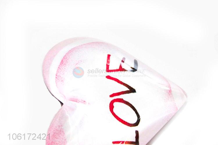 Made in China home decor heart shaped glass fridge magnet