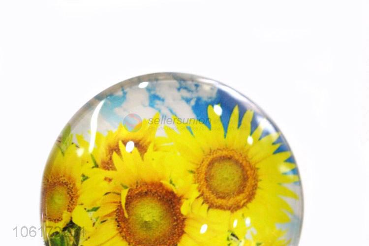 Factory sales sunflower design dome glass fridge magnet