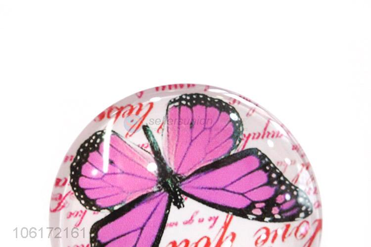 Wholesale cheap decorative butterfly picture glass fridge magnet