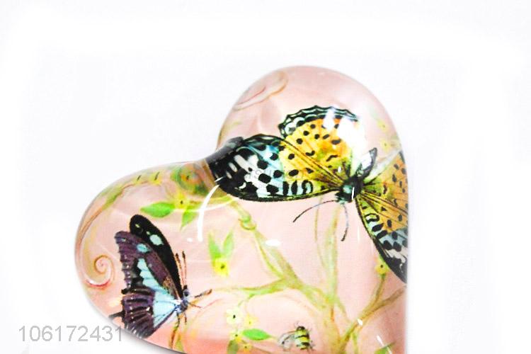 Best quality heart shape glass fridge magnet for souvenir