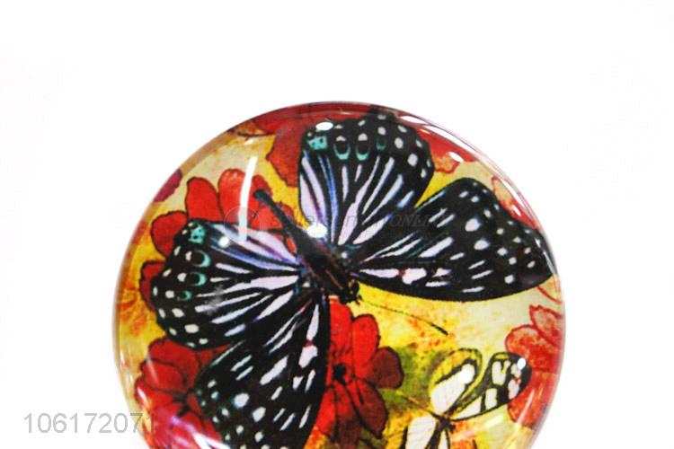 Superior quality decorative butterfly picture glass fridge magnet