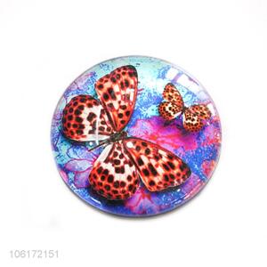 OEM factory butterfly design dome glass fridge magnet