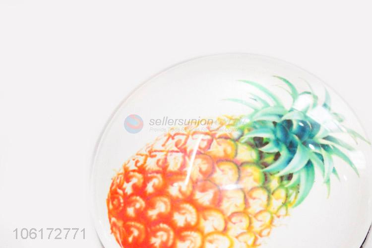 Factory sales decorative pineapple picture glass fridge magnet