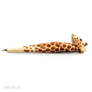 New Advertising Hand Carved Wooden Animal Ballpoint Pen